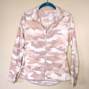 Ladies Old Navy Camouflage Soft Zip-Up Long Sleeve Fleece Size Small
